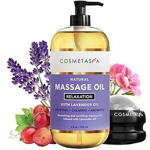 Lavender Massage Oil For Massage Therapy With Roller - All Natural, Cruelty-Free